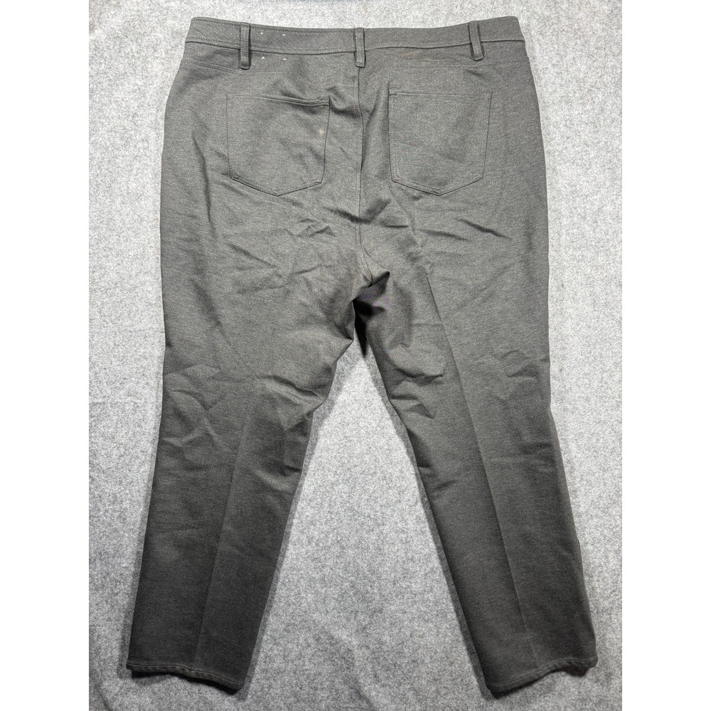 Talbots Soho Pants Womens 20W Plus Gray Heather Straight Leg Stretch 5-Pocket